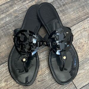 Tory Burch Glossy Black Sandals